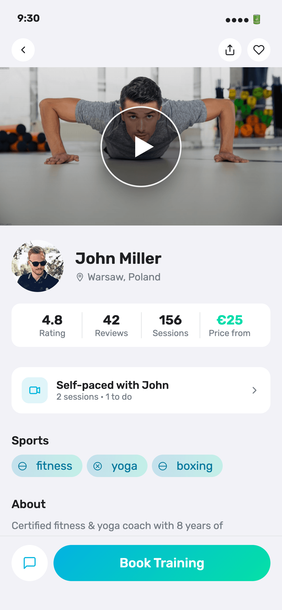 321Fit app, screen 3